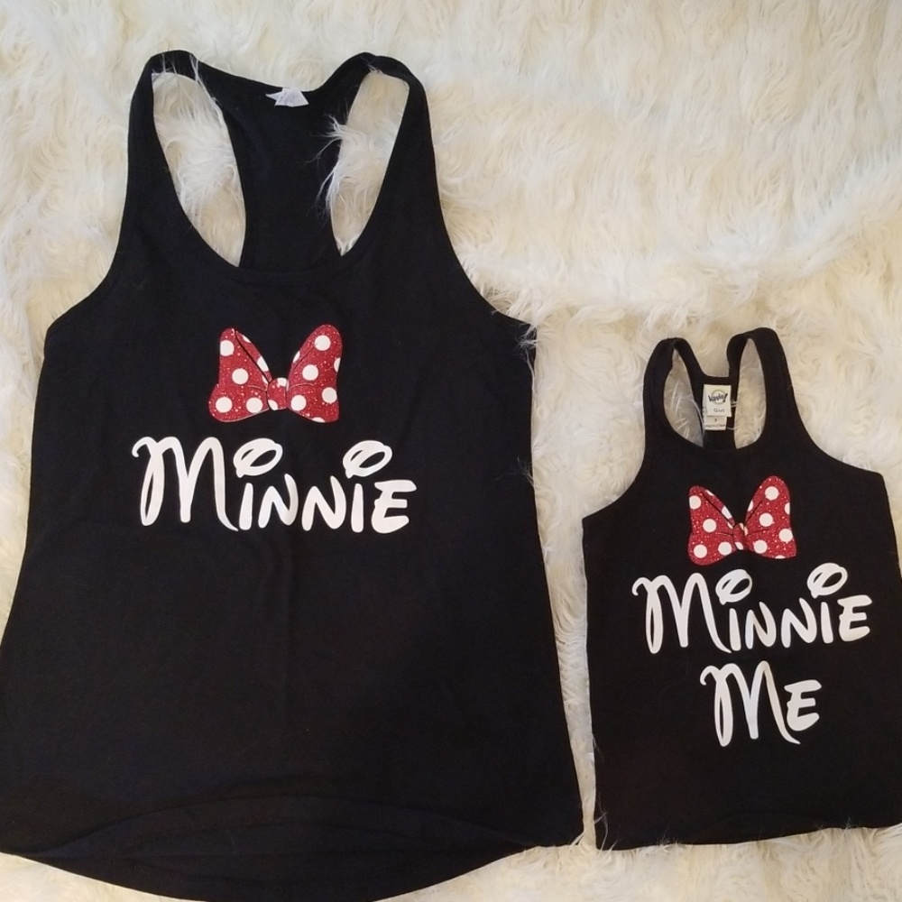Minnie and Minnie Me racerback tank tops